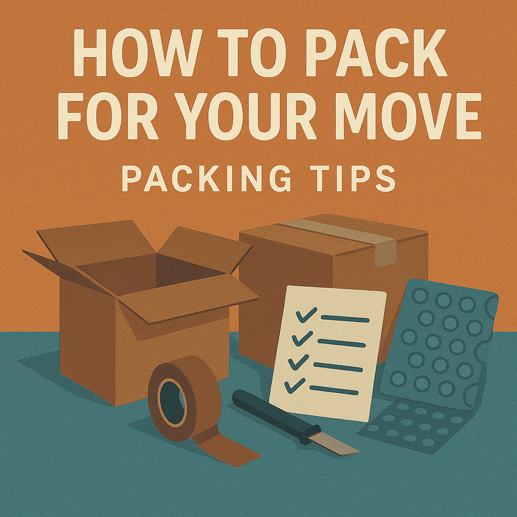 Professional packing techniques for moving - organizing boxes and supplies